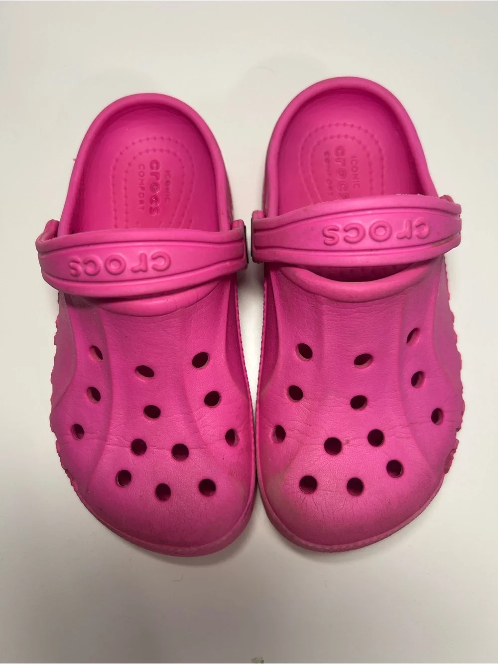 Crocs Kids’ Baya Clog Electric Pink Girls Size C11 Toddler Slip-On Sandals
